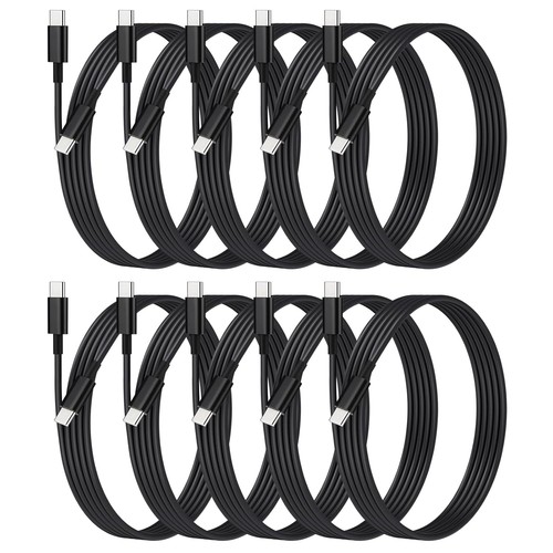 10-Pack USB C to C Fast Charging Cables, 48W Black, 3.3ft for Multiple Devices - 第 3/6 張圖片