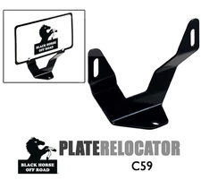 Black Horse Off Road Plate Relocator Black Steel C59