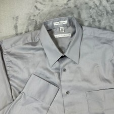 Geoffrey Beene Mens Sateen Wrinkle Free Dress Shirt Size 16.5 - 34/35 Large Gray