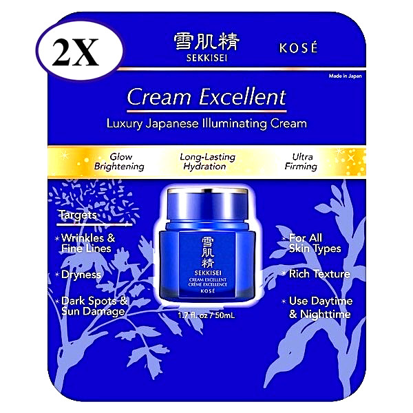 2 PACK  KOSE SEKKISEI CREAM EXCELLENT 1.7 oz/50 ml ALL SKIN 