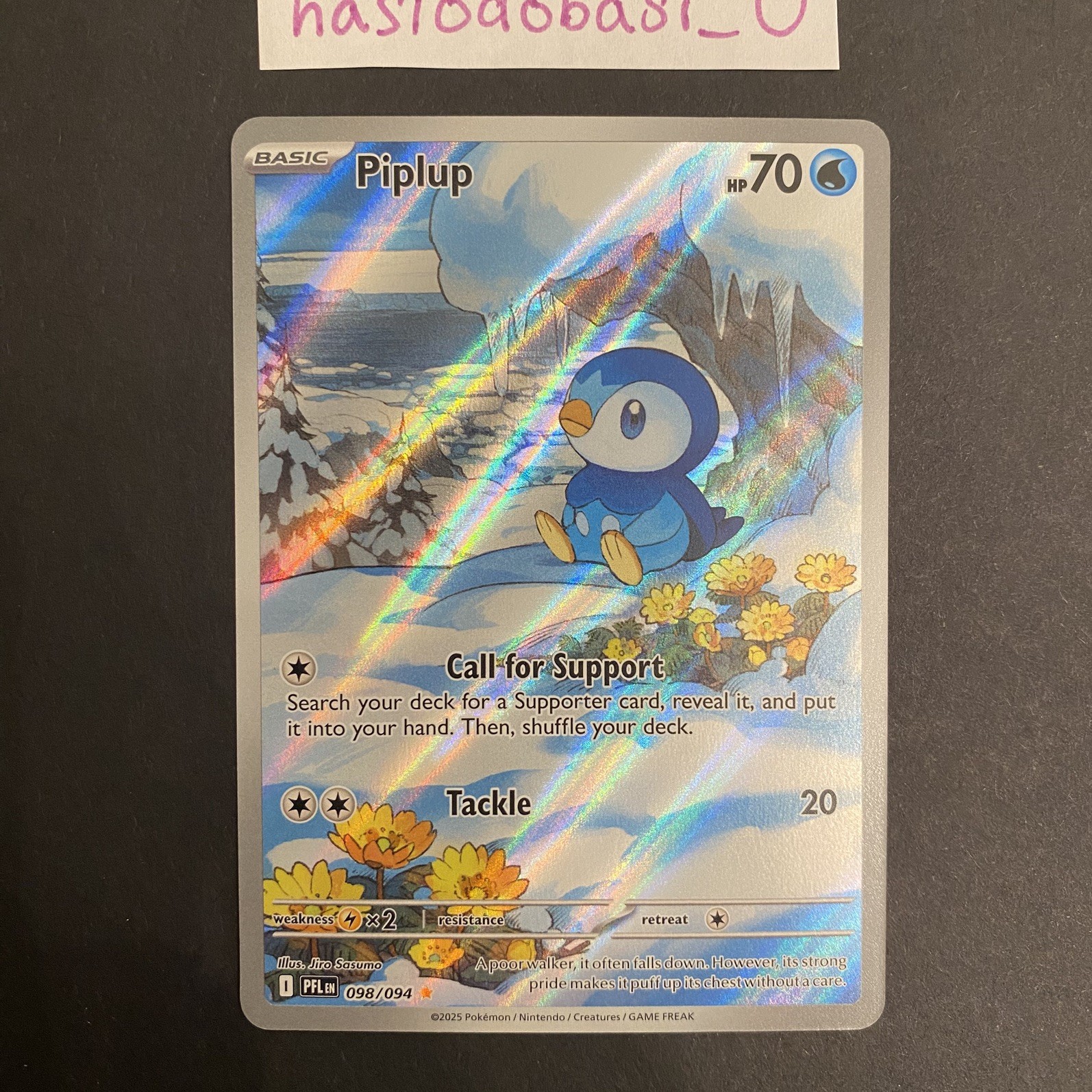 Piplup Illustration Rare 098/094 Mega Evo-Phantasmal Flames Pokemon Card NM