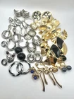 Vintage Costume Jewelry Earrings Lot 30 Pairs Gold Silver Tone