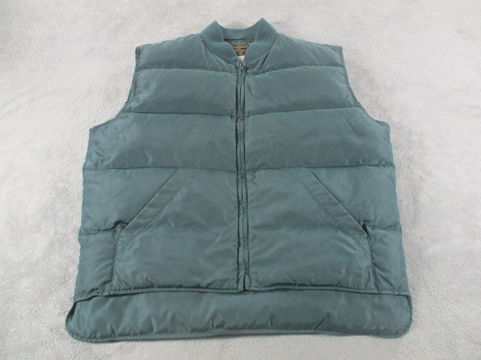 Eddie Bauer Vest Mens Medium Green Nylon Goose Down Puffer Outdoor Style 3022