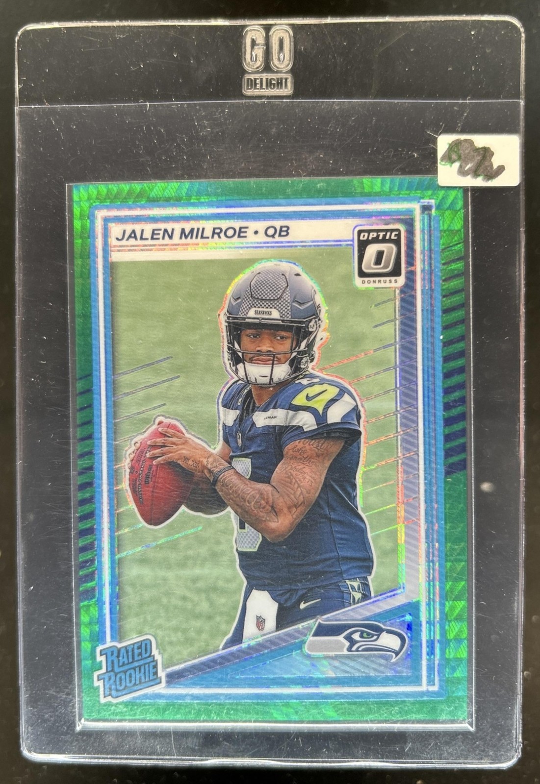 2025 Panini Donruss Optic Jalen Milroe Rated Rookie RC Green Hyper Prizm #253