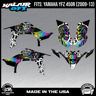 Graphics Kit for Yamaha ATV YFZ 450R (2009-2013) Revolt - RAINBOW