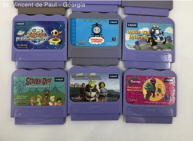 Lote de 9 cartuchos de videojuegos VTech VSmile SCooby-Doo Barney Thomas Shrek + Más Foto 3 de 4