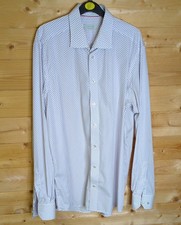 Eton contemporary shirt Men’s 17.5 collar white with purple spots NEW size XL