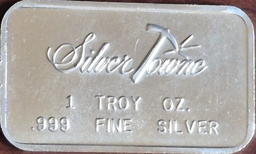 1981 Silver Towne Logo 1 Oz .999 Fine Silver Art Bar