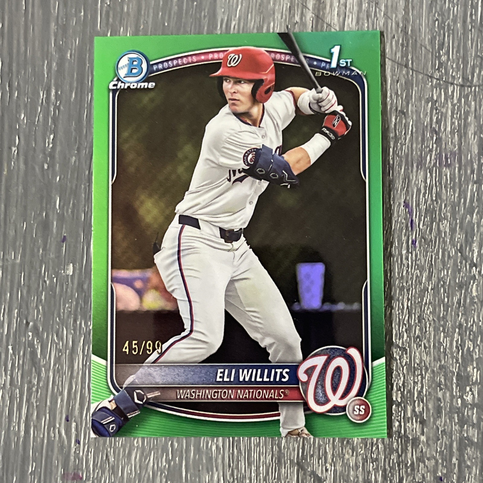 2025 Bowman Draft Chrome Eli Willits TRUE GREEN Refractor /99 1st