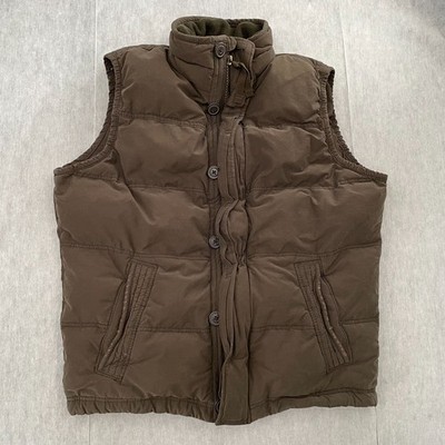 Abercrombie And Fitch Summit Rock Vest Adult XL Brown Full Zip Down Puffer Mens