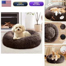 JOLLYVOGUE Calming Dog Bed 23 inches Donut Washable Fits up to 25 lbs