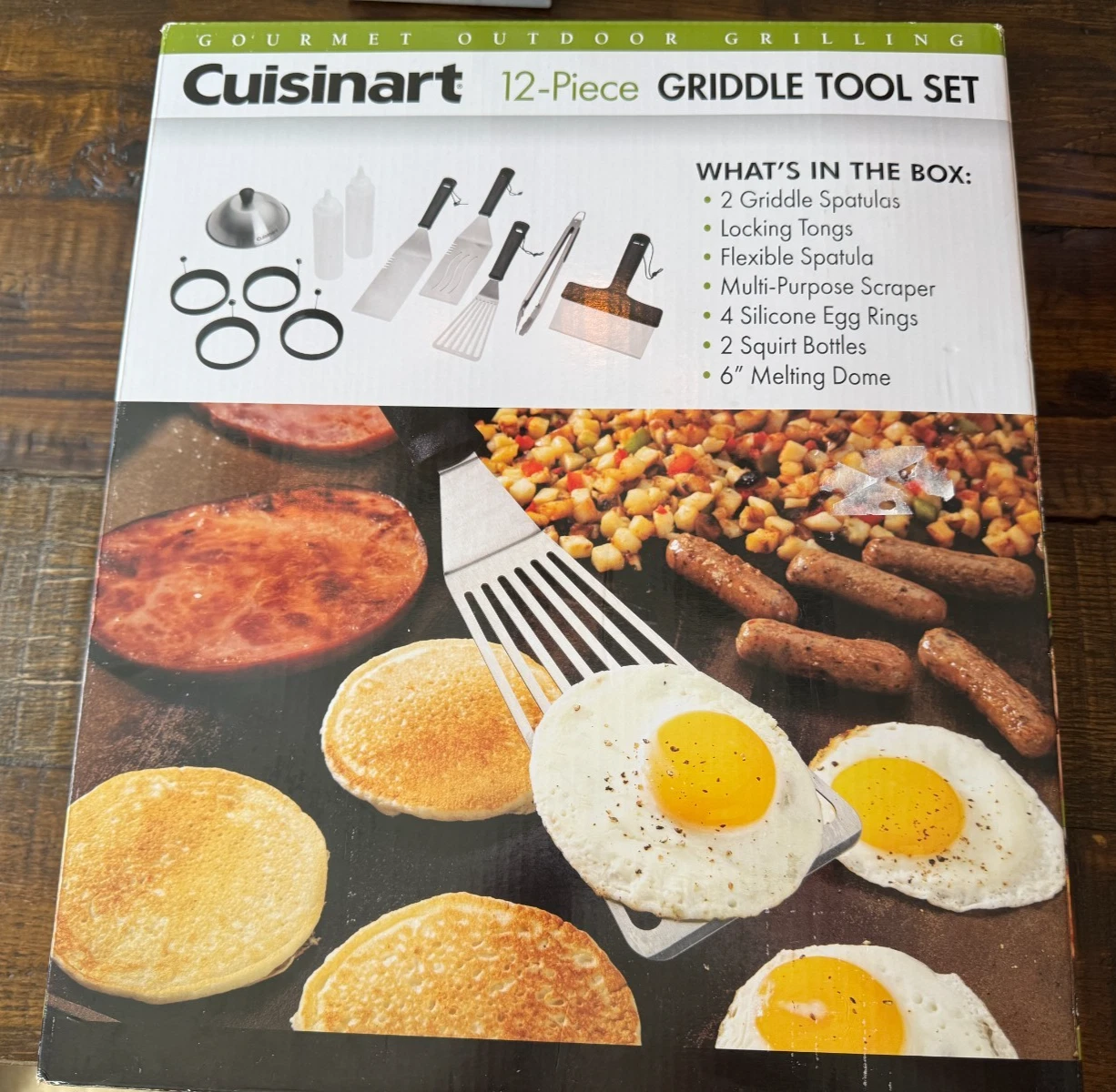 Cuisinart 12-Piece Griddle Tool Set cooking utensils spatula egg rings NIB
Opens in a new window or