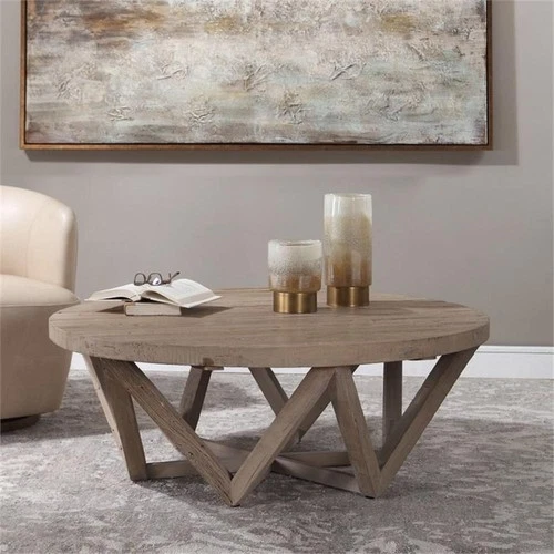 Uttermost Kendry Coastal Elm Wood Coffee Table in Natural Finish - Picture 2 of 7