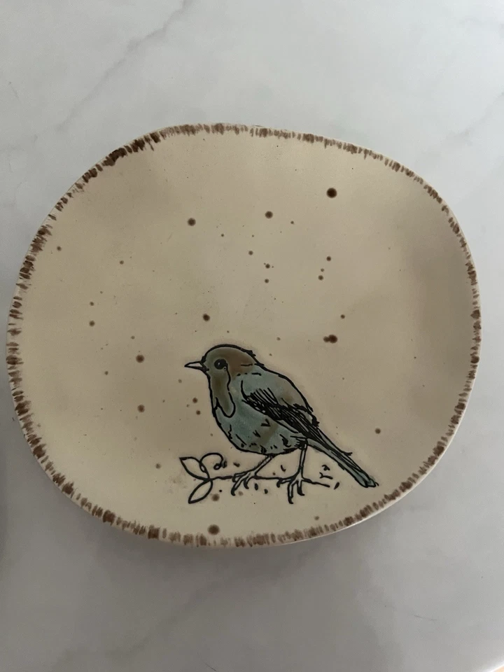 Juego de vajilla de cerámica de gres Spectrum Designz nuevo de 4 platos para pájaros Foto 2 de 4