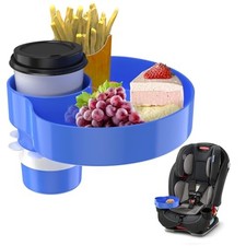 Kids Car Seat Tray, Travel Tray with Cup Holder for Toddler Baby, Kids Car Blue