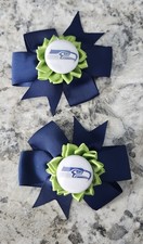 Seahawks hair bow set of 2. Seattle seahawks hair bows set