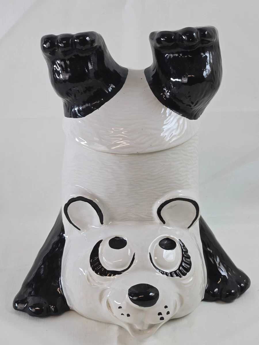 Nelson McCoy Upside Down Panda Bear Ceramic Animal Cookie Jar 210