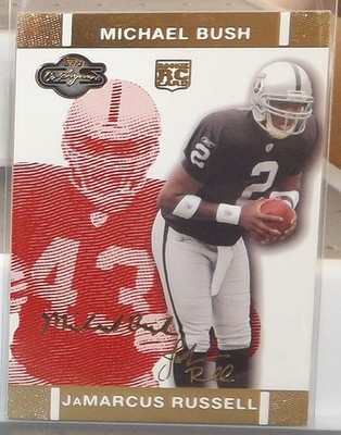 2007 Topps Co-Signers Bush / Russell (Raiders) Changing Faces Red RC #51 /399