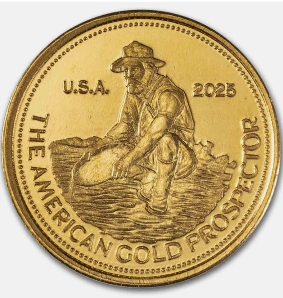 Золотая круглая монета 1/10 унции - 2025 Engelhard Prospector (в TEP) - Изображение 3 из 4