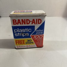 Band-Aid Bandaid Plastic Strips Tin Can Johnson & Johnson Tin Only Vintage