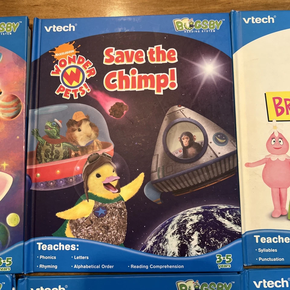 Vtech Bugsby Reading System Lot Of 6 Vtech Bugsby Books- Dora- SpongeBob- Brobee - Image 3 of 4