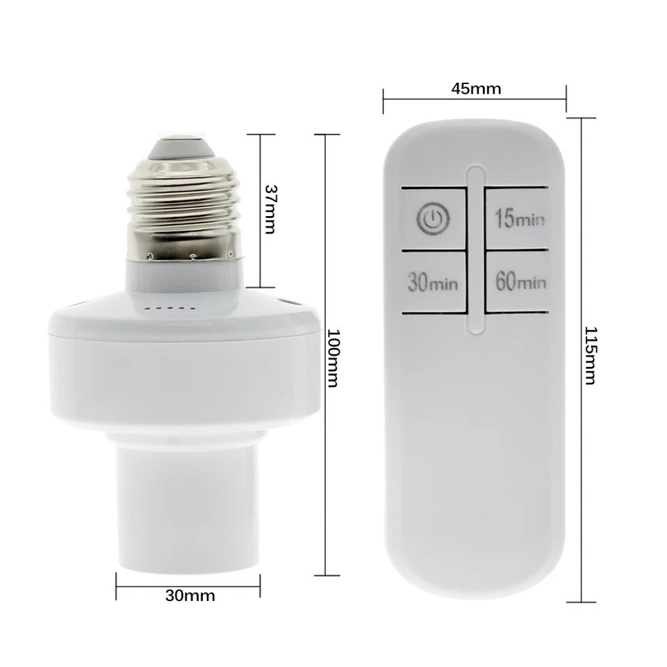 2PCS Wireless Remote Control Light Lamp E27 with Remote Control Timer Screw Bulb - Image 4 of 4