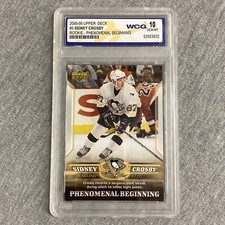 2005-06 Upper Deck Sidney Crosby Rookie Card Phenomenal Beginning # 5 WCG 10. rookie card picture