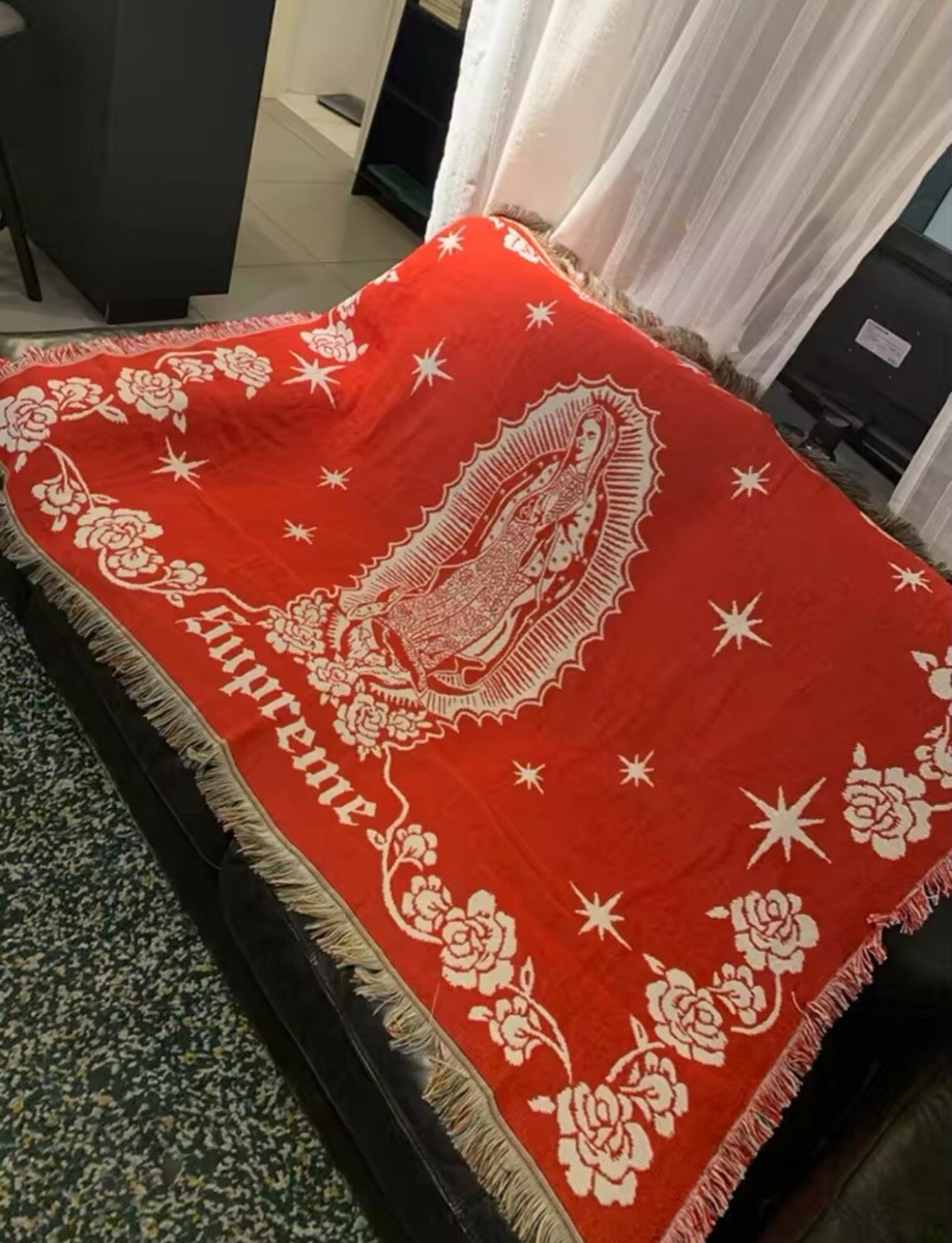 Supreme Virgin Mary Tapestry Inspired Style Blanket, Y2K Supreme Virgin Mary Tapestry Inspired Style Blanket, Y2K