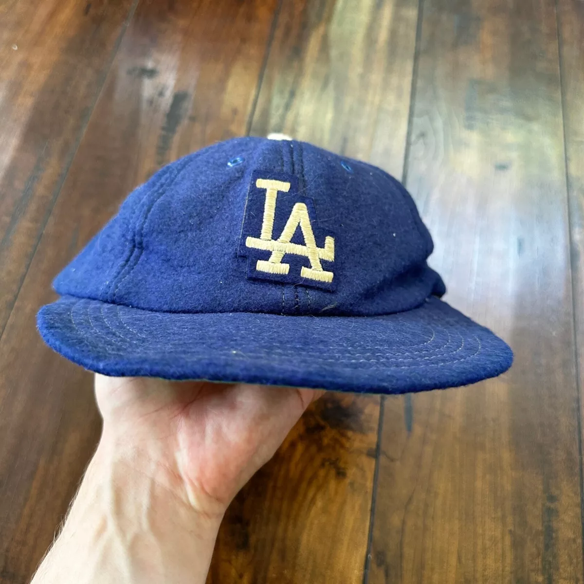 VTG Ebbets Field Flannels Los Angels LA Strapback Hat Cap Dodgers Wool 1950s 50s