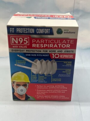 Eco Solutions N95 mask with valve  - 10 Pack NEW