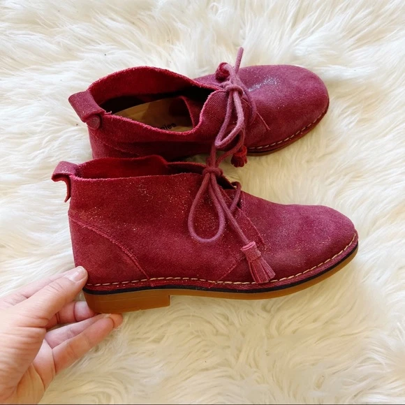 Hush Puppies Cyra Catelyn Wine Sparkle Suede Ankle Chukka Boots Women's Size 5.5 - Image 2 of 4