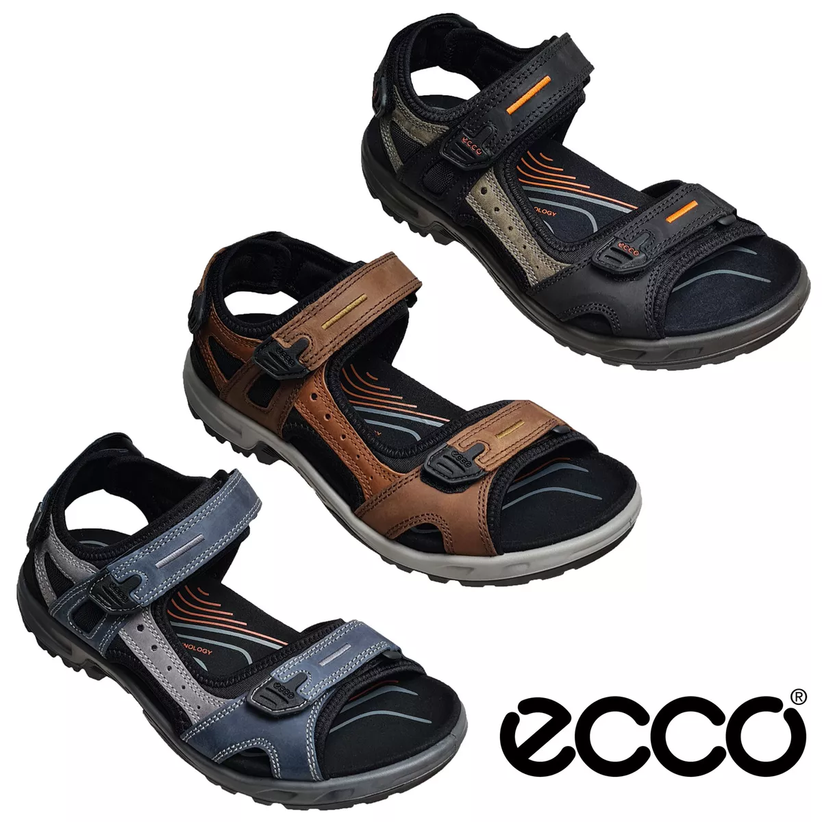 ECCO Hombre Caminar Sandalias Offroad Verano Open Toe Zapatos de Correa  UK8-11.5