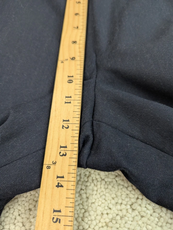 Wool Flannel Pants Mens 36x29 Blue Pleated Straight Leg Classic Fit Navy Vintage - Image 4 of 4