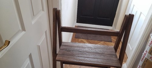 Estantería independiente de 3 niveles estante de exhibición acabado nogal oscuro madera pliegues plano gc - Imagen 6 de 8