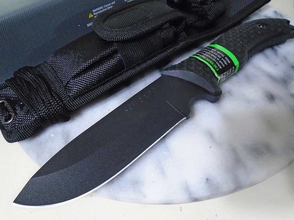 Cuchillo de combate Bowie Schrade Frontier Bushcraft 1095 SCHF36 Ferro Rod piedra de afilar Foto 2 de 4