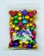 LOT 500 JINGLE BELLS ~ MIXED JEWEL Tones Christmas Colors Beads Charms 10-12mm