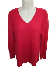 Alex Marie 100 Cashmere Red V-Neck Sweater Size M
