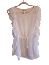 Tommy Bahama girls size 12 sheer cover up drawstring waist white