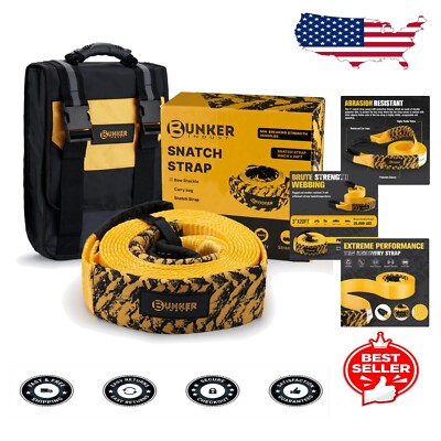 35,000 lb Break Strength Tow Strap & Tool Bag - Essential Off-Road Recovery Kit