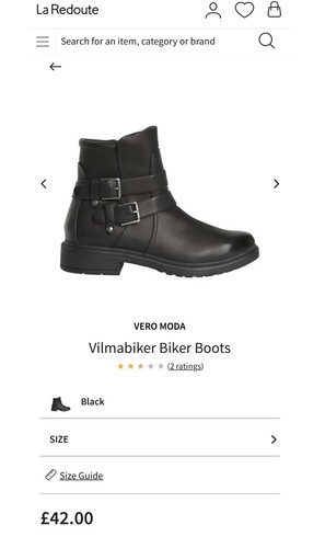 Botas de motociclista La Redoute VERO MODA Vilmabiker UK 7 EU 40 negras hebilla gruesa PVP £ - Imagen 2 de 12