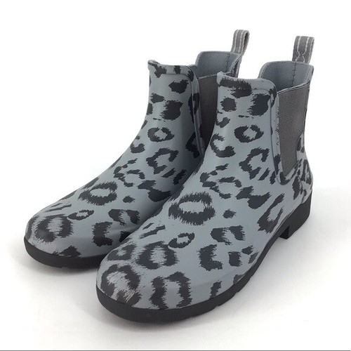 Hunter Grey Leopard Chelsea Rain 