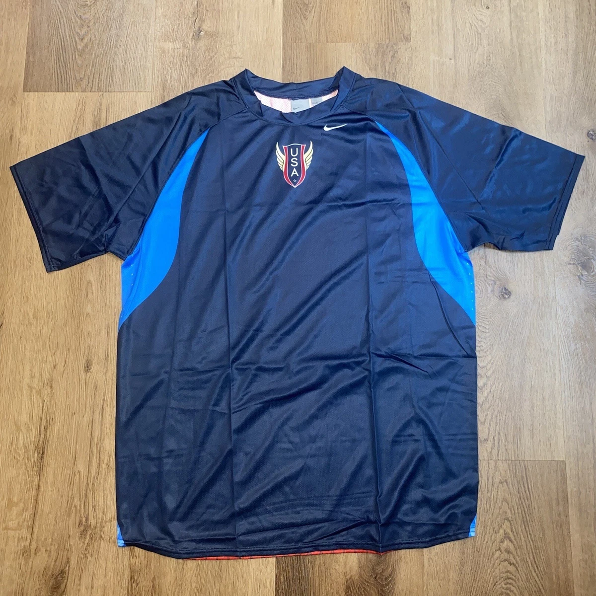 USA Track Field Nike Shirt Running Sprint Jersey Mens XL Vtg