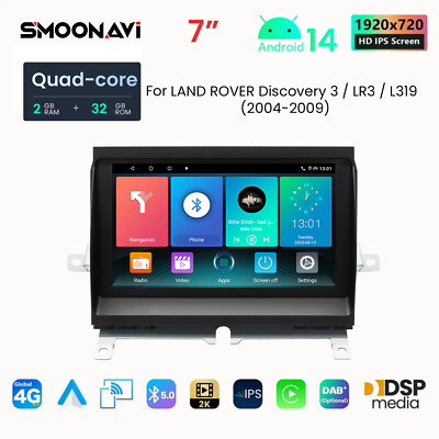 Wireless CarPlay Android 14 32GB Autoradio für Land Rover Discovery 3/LR3/L319