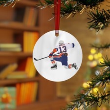 Mat Barzal Drawing Metal Ornament