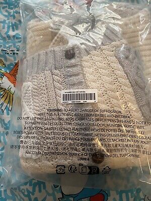 SUPREME PATCHWORK CABLE KNIT CARDIGAN IVORY FW  SIZE MEDIUM