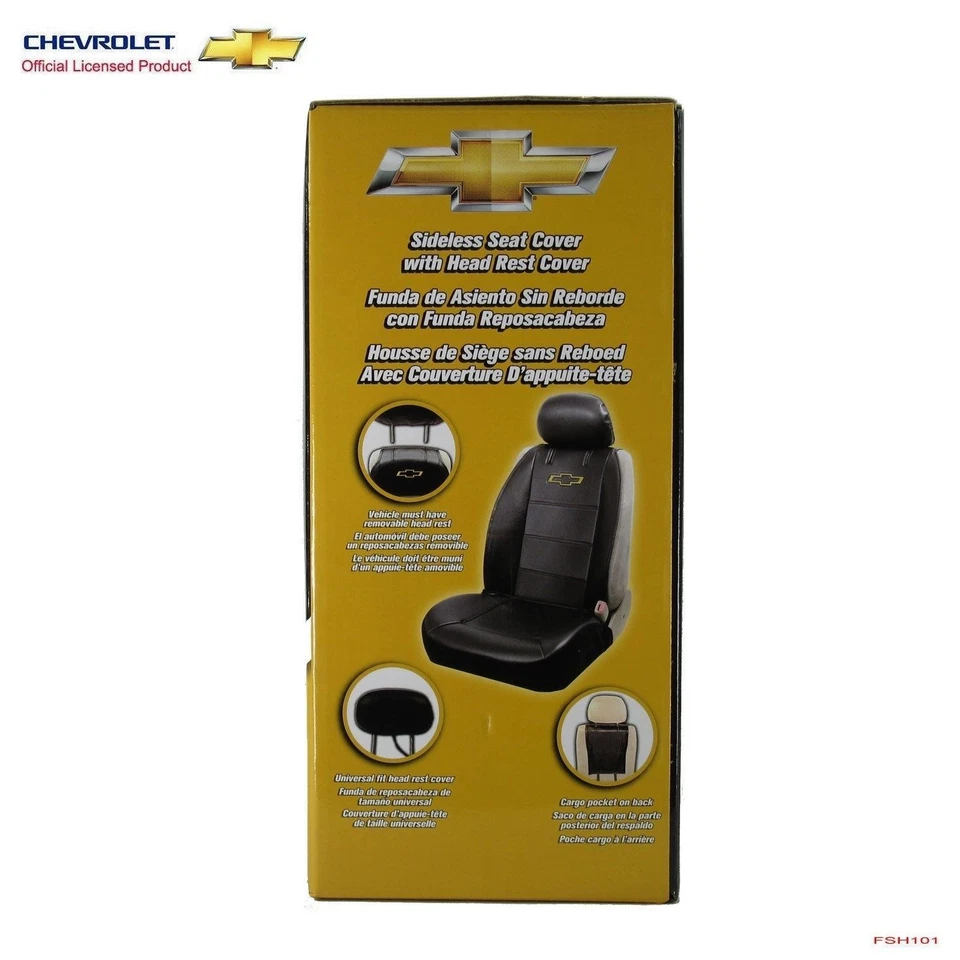 Brand New Chevrolet Chevy Bowtie Logo Car Truck SUV Front Sideless Seat Cover Foto 4 de 4