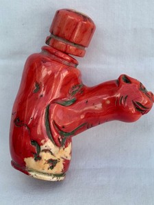 Very Unusual Chinese Antique Blood Red Hard Stone Snuff Bottle.