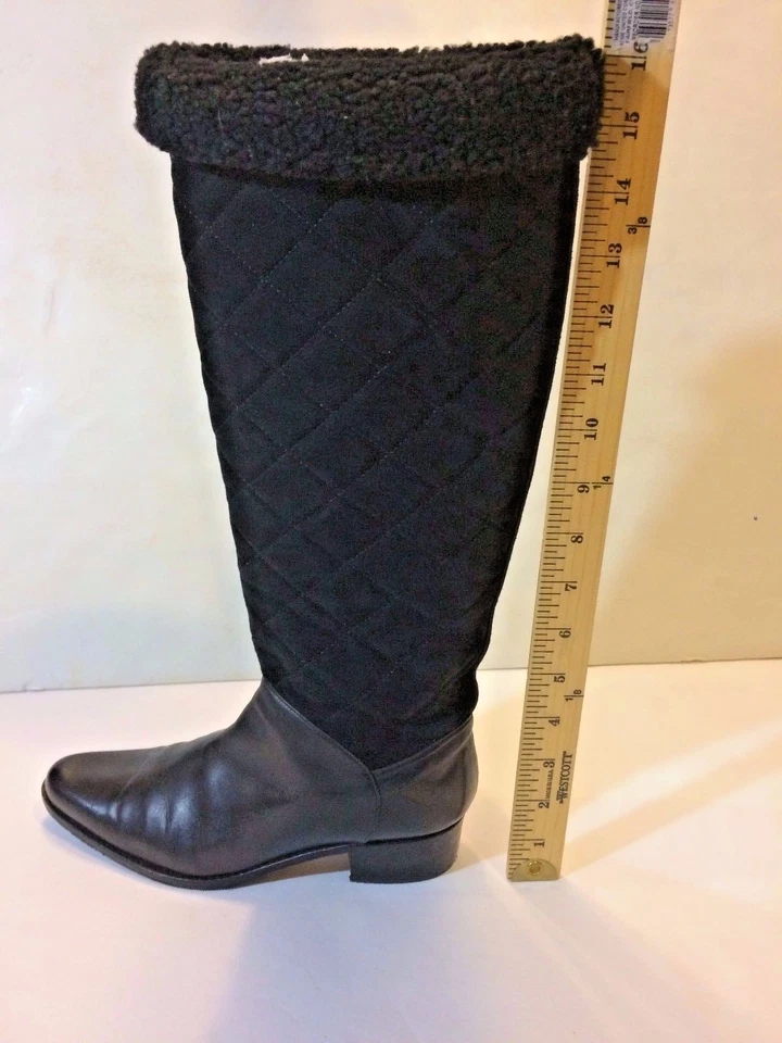 Botas de invierno Te Casan NY altas acolchadas de piel negras gamuza/cuero talla 36 EE. UU. talla 6 Foto 3 de 4