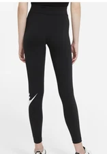 Nike Women's Essential High-Waisted Logo Leggings Black CZ8528-010 Small
