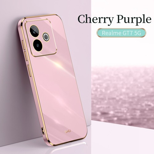 Para Realme GT7 5G, Lujo Color Caramelo Chapado Marco Goma Suave Recubrimiento Estuche Cubierta - Imagen 8 de 13
